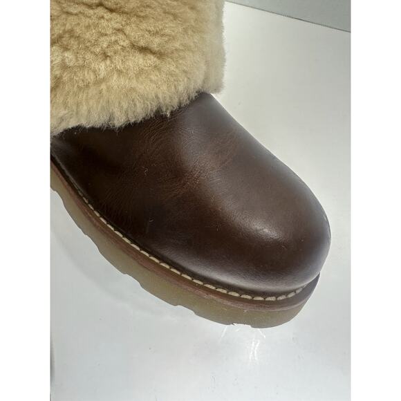 UGG Australia Maylin Women's Leather Shearling Boots Chestnut Brown Size 8 - Picture 12 of 16
